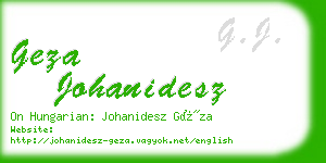 geza johanidesz business card